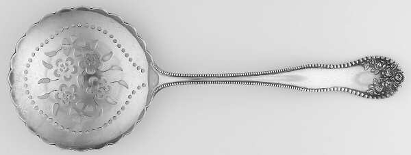 Lancaster (Sterling, 1897, No Monograms) Large Pierced Pea Serving Spoon
