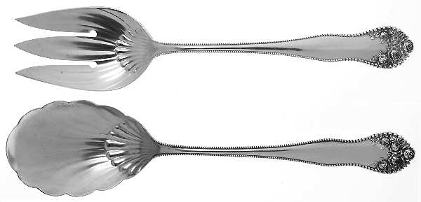Lancaster (Sterling, 1897, No Monograms) Solid Oversized Serving Salad Set