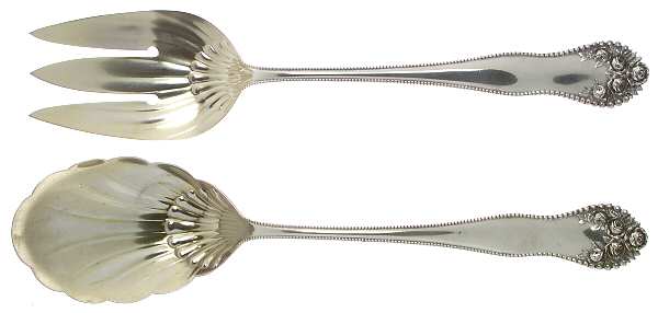 Lancaster (Sterling, 1897, No Monograms) Solid Oversized Serving Salad Set