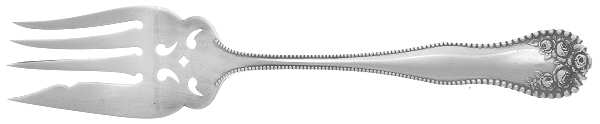 Lancaster (Sterling, 1897, No Monograms) Small Solid Cold Meat Serving Fork