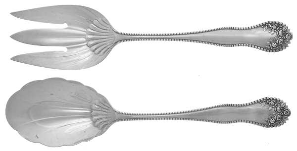 Lancaster (Sterling, 1897, No Monograms) (2 Pc) Solid Salad Set