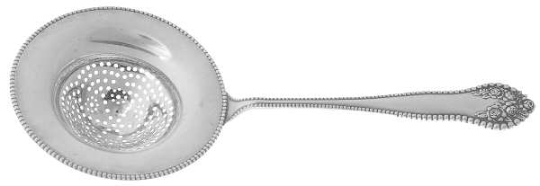 Lancaster (Sterling, 1897, No Monograms) Solid Individual Overcup Tea Strainer