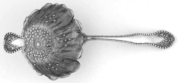 Lancaster (Sterling, 1897, No Monograms) Solid Individual Overcup Tea Strainer