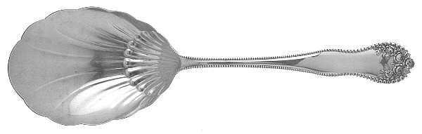 Lancaster (Sterling, 1897, No Monograms) Large Solid Shell Berry/Casserole Spoon