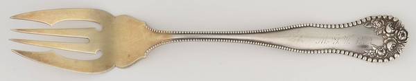 Lancaster (Sterling, 1897, No Monograms) Large Individual Solid Fish/Salad Fork