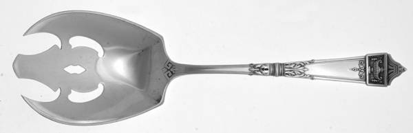Lansdowne (Sterling, 1917, Monograms) Small Solid Salad Serving Fork