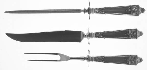 Lansdowne (Sterling, 1917) Small Steak 3-Piece Carving Set w/Stainless Blade