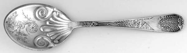 Laurel (Sterling, 1885) Large Bright Cut Jelly Spoon