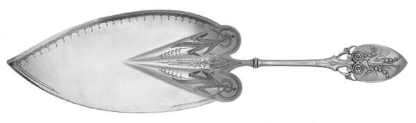 Lily (Sterling, 1870, No Monograms) Small Fish Serving Knife, Bright Cut Solid Piece