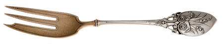 Lily (Sterling, 1870, No Monograms) Pickle Fork Old Style Bright Cut