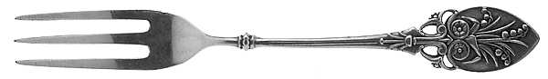 Lily (Sterling, 1870, No Monograms) Strawberry Fork