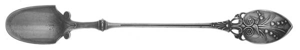Lily (Sterling, 1870, No Monograms) Large Bright Cut Solid Piece Cheese Scoop