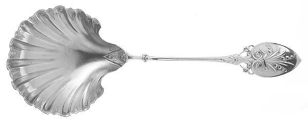Lily (Sterling, 1870, No Monograms) Solid Shell Berry/Casserole Spoon