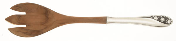 Lily of The Valley (Sterling, 1950, No Monos) Salad Serving Fork Wooden Prongs