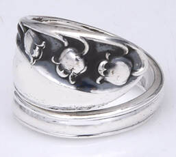 Lily of The Valley (Sterling, 1950, No Monos) Finger Ring (Provide Size) HC
