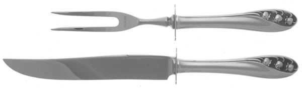 Lily of The Valley (Sterling, 1950, No Monos) Small Steak 2-Piece Carving Set w/Stainless Blade by Gorham Silver
