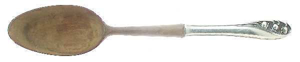 Lily of The Valley (Sterling, 1950, No Monos) Salad Serving Spoon with Wooden Bowl