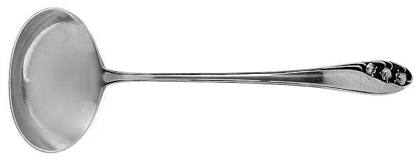 Lily of The Valley (Sterling, 1950, No Monos) Solid Piece Cream Ladle by Gorham Silver