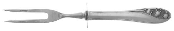 Lily of The Valley (Sterling, 1950, No Monos) Small Steak Carving Fork with Stainless Prongs