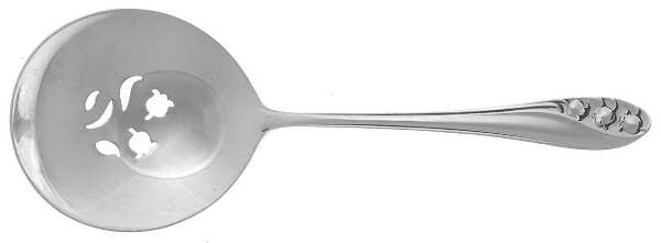 Lily of The Valley (Sterling, 1950, No Monos) Solid Bon Bon Spoon with Pierced Bowl by Gorham Silver