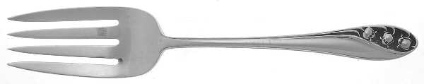 Lily of The Valley (Sterling, 1950, No Monos) Medium Solid Cold Meat Serving Fork by Gorham Silver