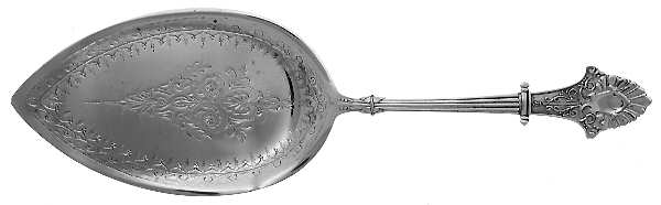 Louis XIV (Sterling, 1870) Large Solid Bright Cut Pie Knife