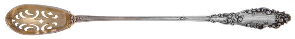 Luxembourg (Sterling, 1893) Pierced Bowl Long Handle Olive Spoon