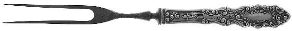 Luxembourg (Sterling, 1893) Small Steak Carving Fork with Stainless Prongs