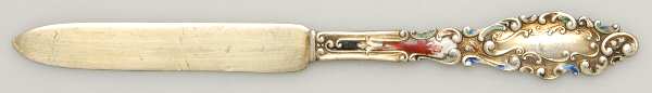 Luxembourg (Sterling, 1893) Butter Spreader/Flat Handle/Pointed-Enameled