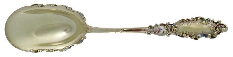 Luxembourg (Sterling, 1893) Oversize Enamel Solid Salad Serving Spoon