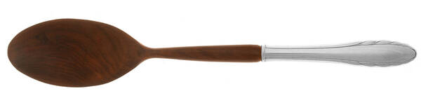 Lyric (Sterling, 1940, No Monos) Salad Serving Spoon with Wooden Bowl HC