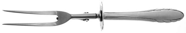 Lyric (Sterling, 1940, No Monos) Lg Carving/Roast Fork-Stn Prong w/Sterling Guard
