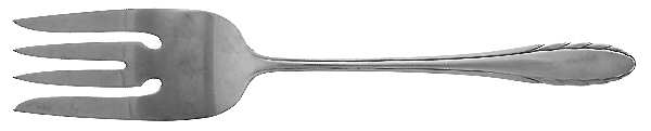 Lyric (Sterling, 1940, No Monos) Small Solid Cold Meat Serving Fork