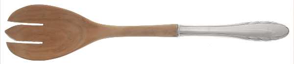 Lyric (Sterling, 1940, No Monos) Salad Serving Fork with Wooden Prongs