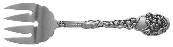 Marie Antoinette (Sterling, 1890) Large Solid Tined Sardine Serving Fork