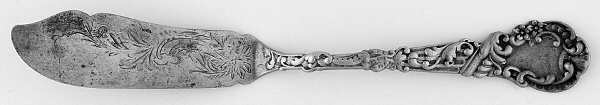 Marie Antoinette (Sterling, 1890) Flat Handle Bright Cut Master Butter