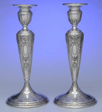 Maintenon (Sterling, Hollowware) Pair of Weighted Candlesticks