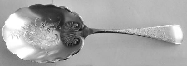 Marguerite-Engraved (Sterling, 1885) Brightcut Solid Large Berry/Casserole Spoon