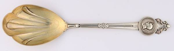 Medallion (Sterling, 1864) Solid Salad Serving Spoon