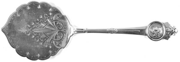 Medallion (Sterling, 1864) Bright Cut Solid Buckwheat Cake Server