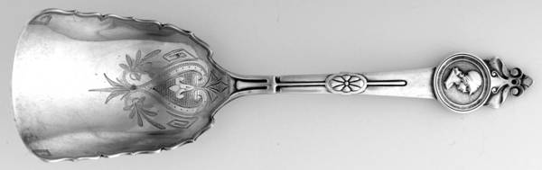 Medallion (Sterling, 1864) Bright Cut Solid Serving Berry Scoop