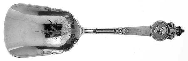 Medallion (Sterling, 1864) Bright Cut Solid Serving Berry Scoop