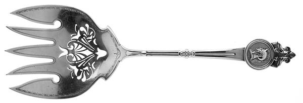 Medallion (Sterling, 1864) Large Solid Bright Fish Serving Fork