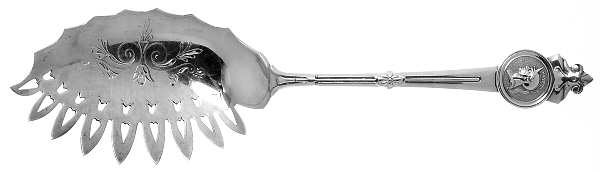 Medallion (Sterling, 1864) Macaroni Server Bright Cut