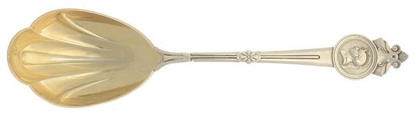 Medallion (Sterling, 1864) Solid Salad Serving Spoon