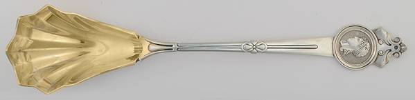 Medallion (Sterling, 1864) Oversize Solid Salad Serving Spoon