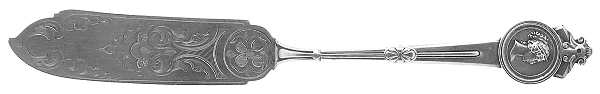 Medallion (Sterling, 1864) Flat Handle Bright Cut Master Butter