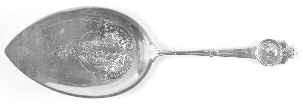 Medallion (Sterling, 1864) Small Bright Cut Solid Pie Knife