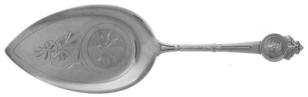 Medallion (Sterling, 1864) Large Solid Bright Cut Pie Knife
