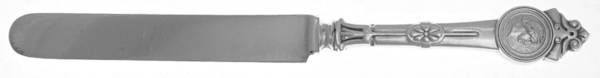Medallion (Sterling, 1864) Monogram Blunt Hollow Knife w/Bolster
